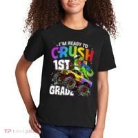 I'm Ready To Crush 1st Grade Dinosaur Back To School Kids T-Shirt thumb 2
