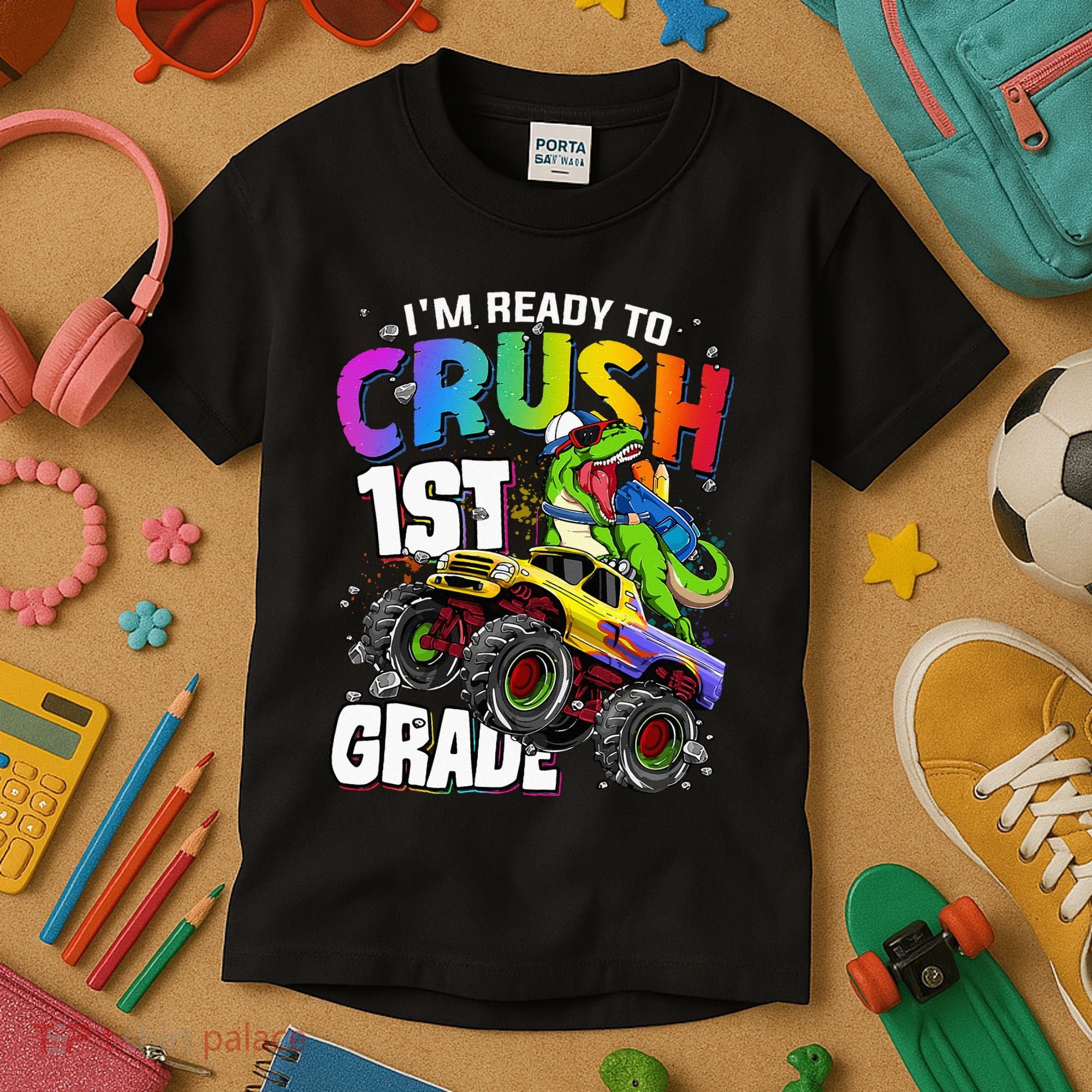 I'm Ready To Crush 1st Grade Dinosaur Back To School Kids T-Shirt