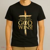 IVe Read The Final Chapter God Wins Christian Faith Cross T-Shirt thumb 3