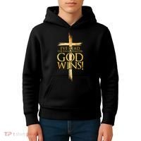 IVe Read The Final Chapter God Wins Christian Faith Cross Kids Hoodie thumb 4