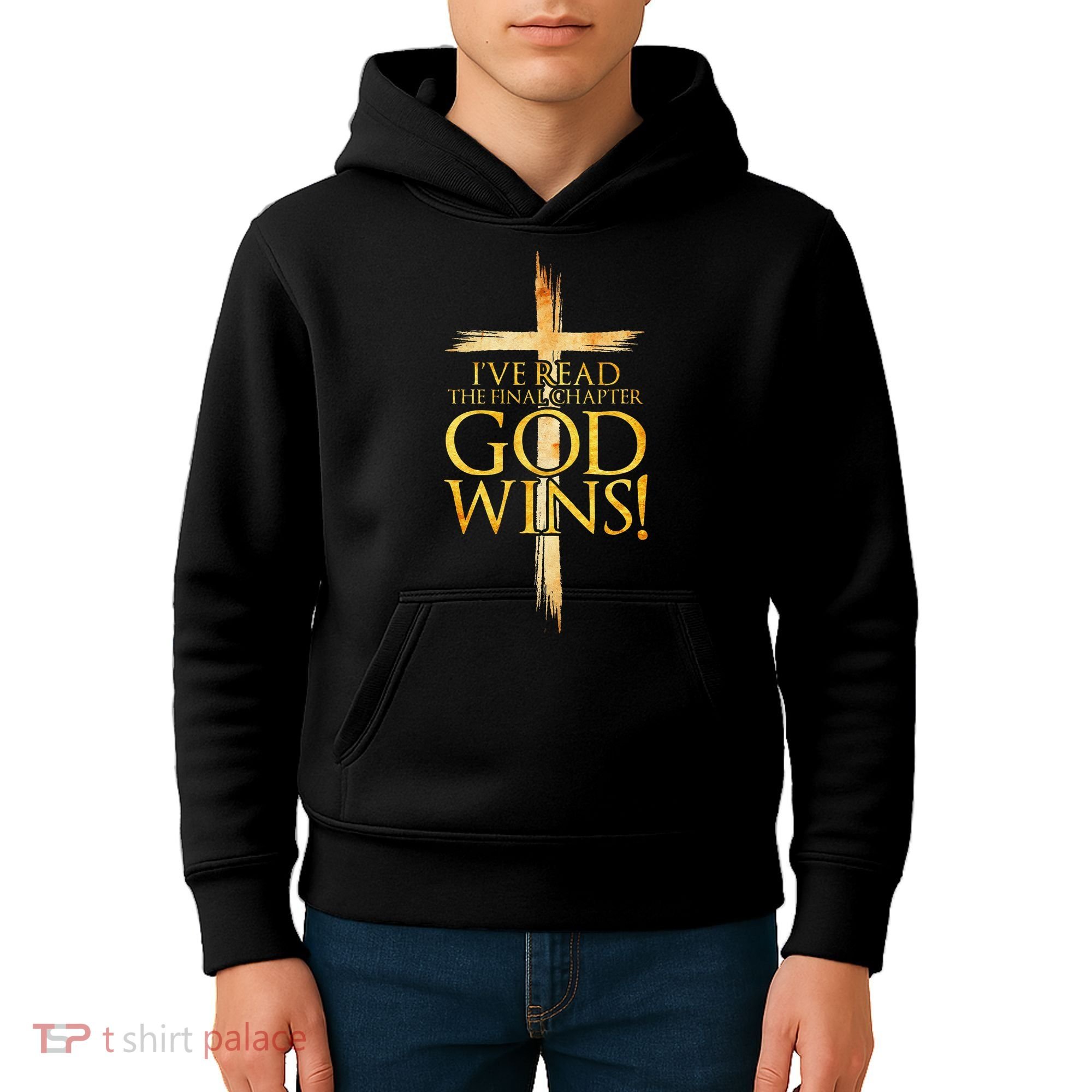 IVe Read The Final Chapter God Wins Christian Faith Cross Kids Hoodie