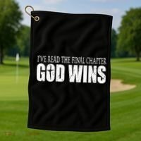 I've Read the Final Chapter God Wins Christian Golf Towel thumb 1