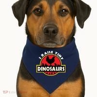 I Raise Tiny Dinosaurs Chicken Lover USA-Made Doggie Bandana thumb 1