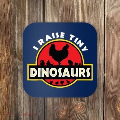 I Raise Tiny Dinosaurs Chicken Lover Coaster