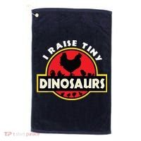 I Raise Tiny Dinosaurs Chicken Lover Golf Towel thumb 0