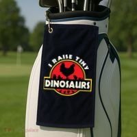 I Raise Tiny Dinosaurs Chicken Lover Golf Towel thumb 2