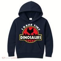 I Raise Tiny Dinosaurs Chicken Lover Kids Hoodie thumb 0