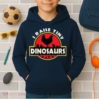 I Raise Tiny Dinosaurs Chicken Lover Kids Hoodie thumb 2