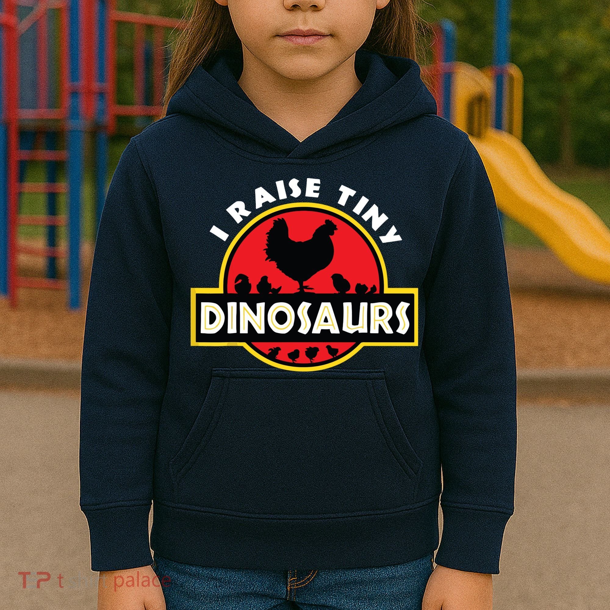 I Raise Tiny Dinosaurs Chicken Lover Kids Hoodie