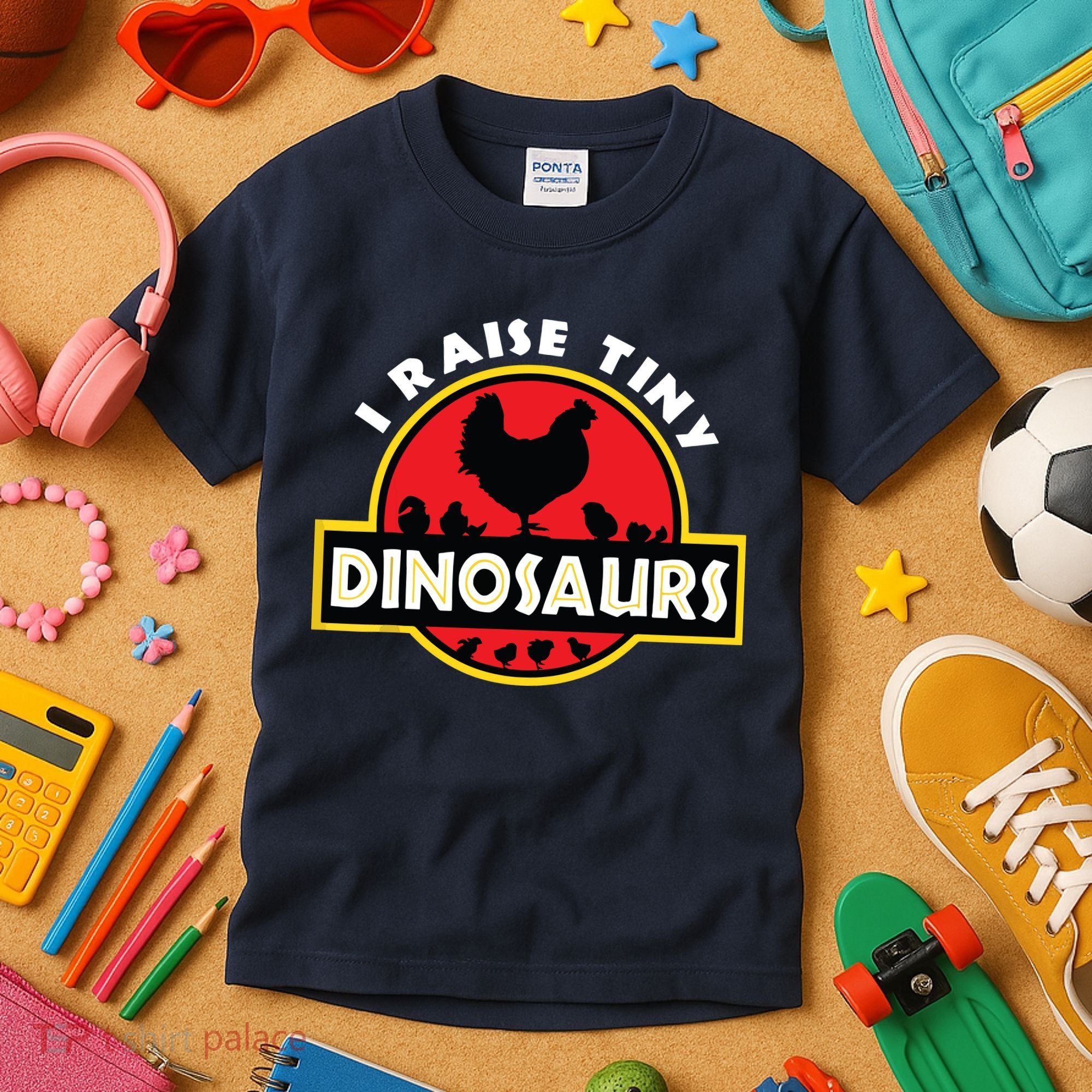 I Raise Tiny Dinosaurs Chicken Lover Kids T-Shirt