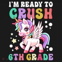 Im Ready To Crush 6Th Grade Cute Unicorn Back To School Gift Bucket Hat thumb 4