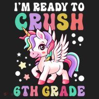 Im Ready To Crush 6Th Grade Cute Unicorn Back To School Gift Beanie thumb 2