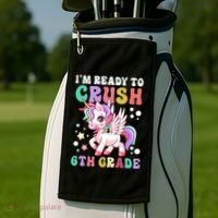 Im Ready To Crush 6Th Grade Cute Unicorn Back To School Gift Golf Towel thumb 2