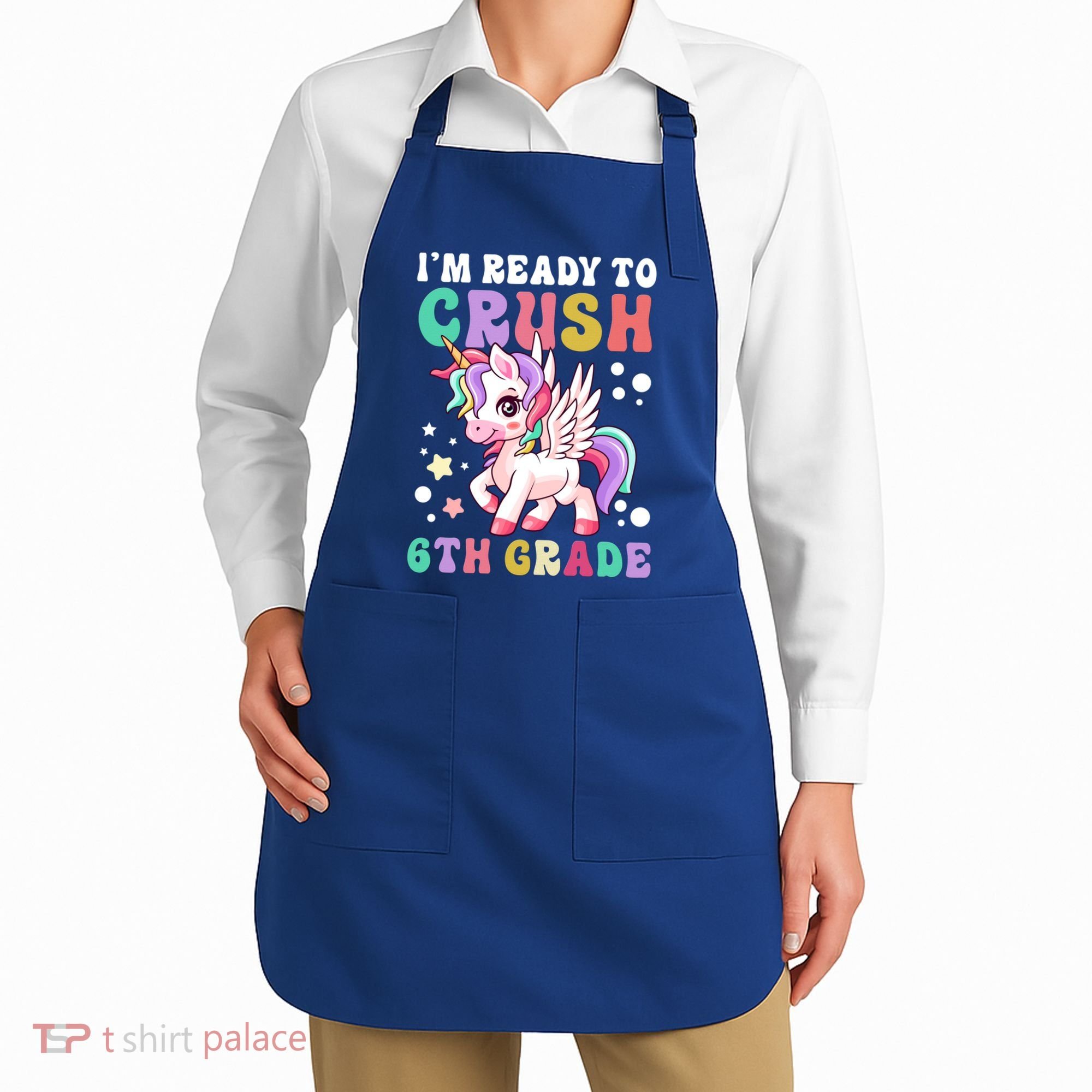 Im Ready To Crush 6Th Grade Cute Unicorn Back To School Gift Apron