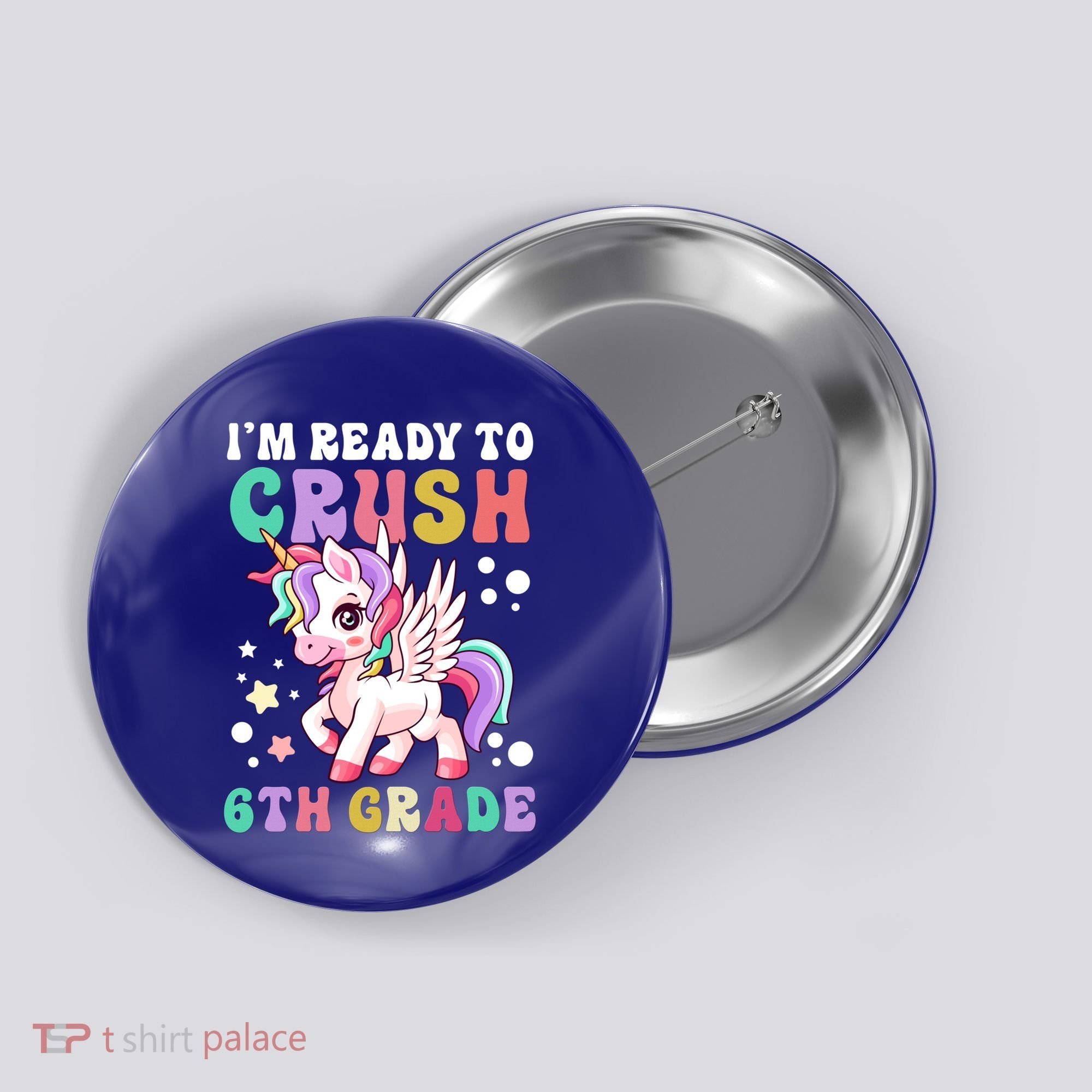 Im Ready To Crush 6Th Grade Cute Unicorn Back To School Gift Button