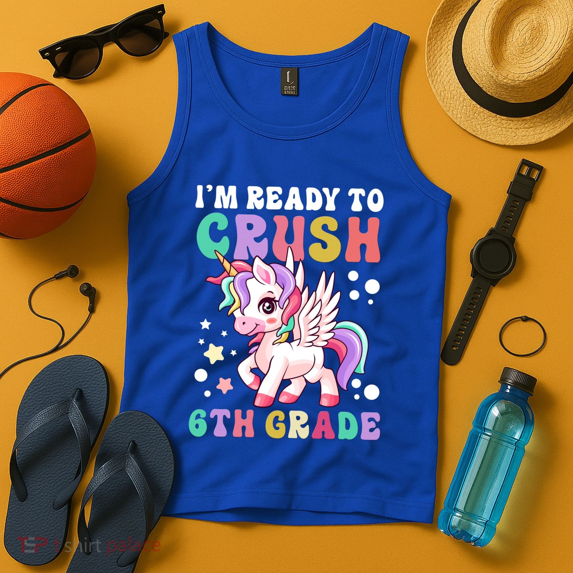 Im Ready To Crush 6Th Grade Cute Unicorn Back To School Gift Tank Top