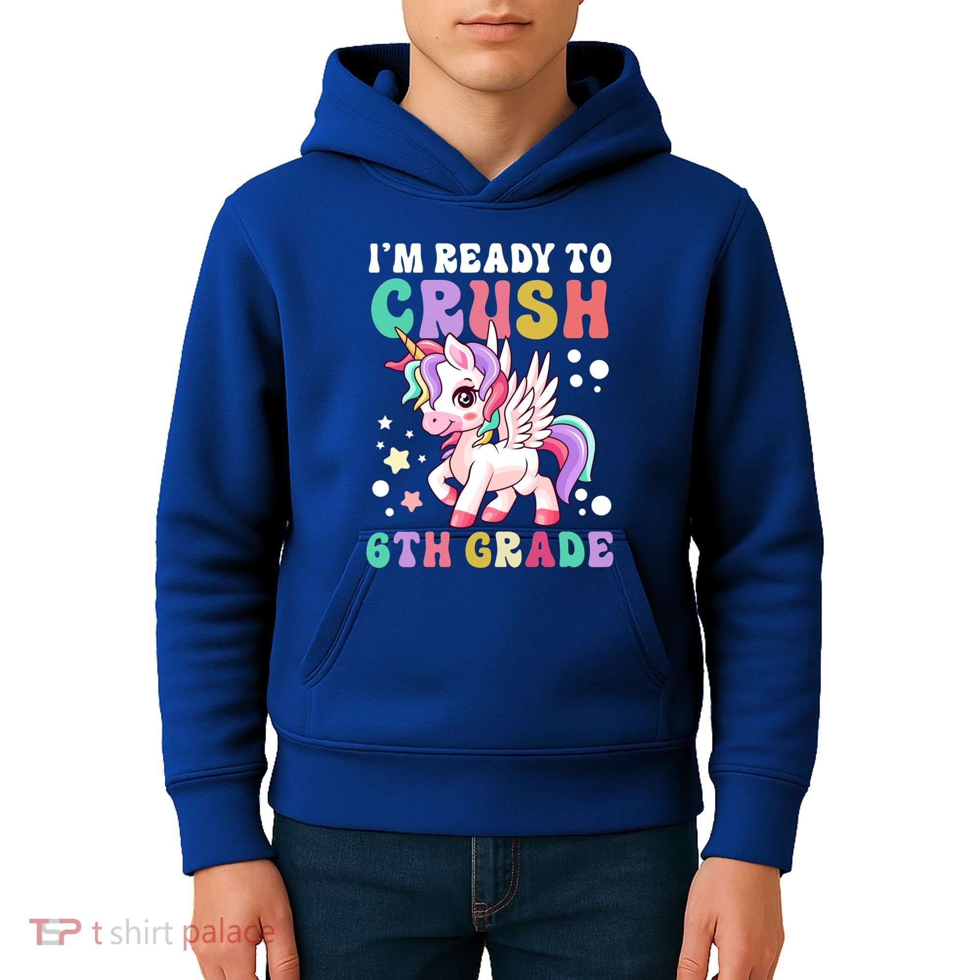 Im Ready To Crush 6Th Grade Cute Unicorn Back To School Gift Kids Hoodie