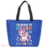 Im Ready To Crush 6Th Grade Cute Unicorn Back To School Gift Tote Bag thumb 0