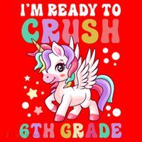 Im Ready To Crush 6Th Grade Cute Unicorn Back To School Gift Santa Hat thumb 1