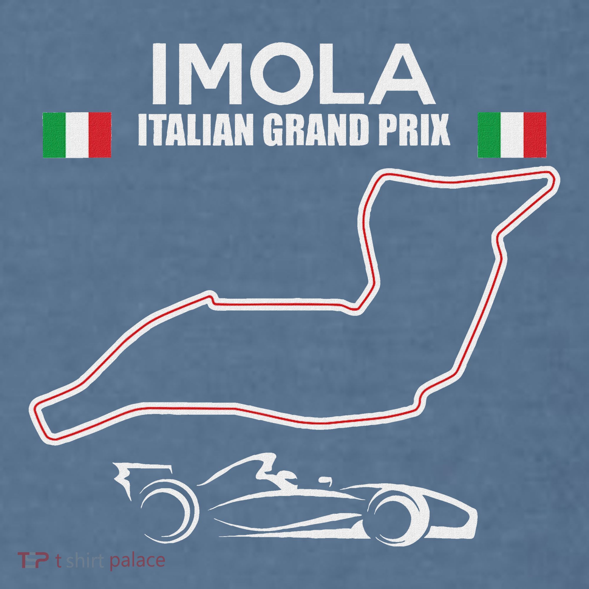 Imola Race Track Formula Racing Car Italian Garment-Dyed Sweatshirt