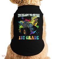 Im Ready To Crush 1st Grade Dinosaur Back To School Doggie Tank thumb 0