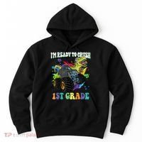 Im Ready To Crush 1st Grade Dinosaur Back To School Hoodie thumb 0
