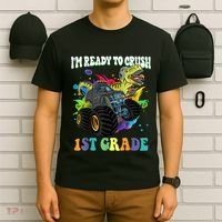 Im Ready To Crush 1st Grade Dinosaur Back To School T-Shirt thumb 6