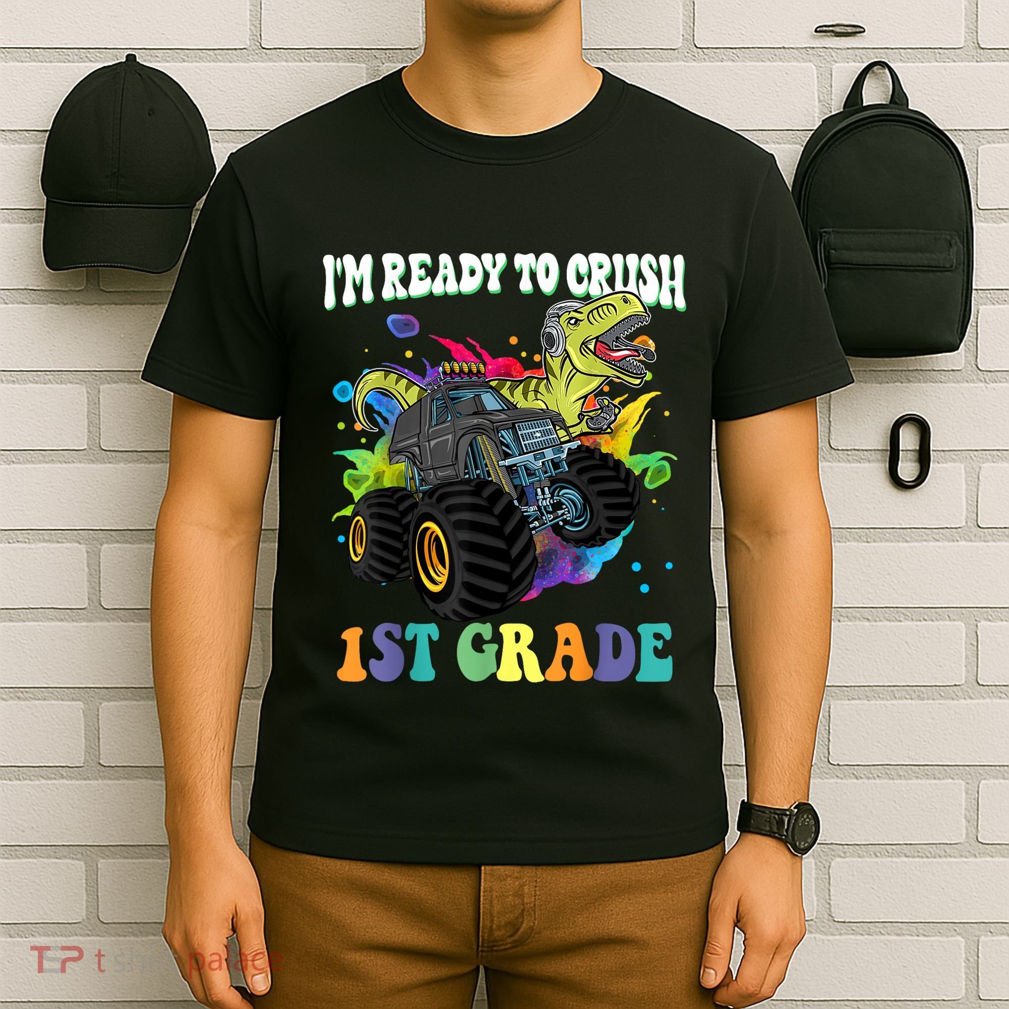 Im Ready To Crush 1st Grade Dinosaur Back To School T-Shirt