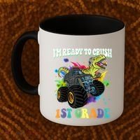 Im Ready To Crush 1st Grade Dinosaur Back To School Coffee Mug thumb 2