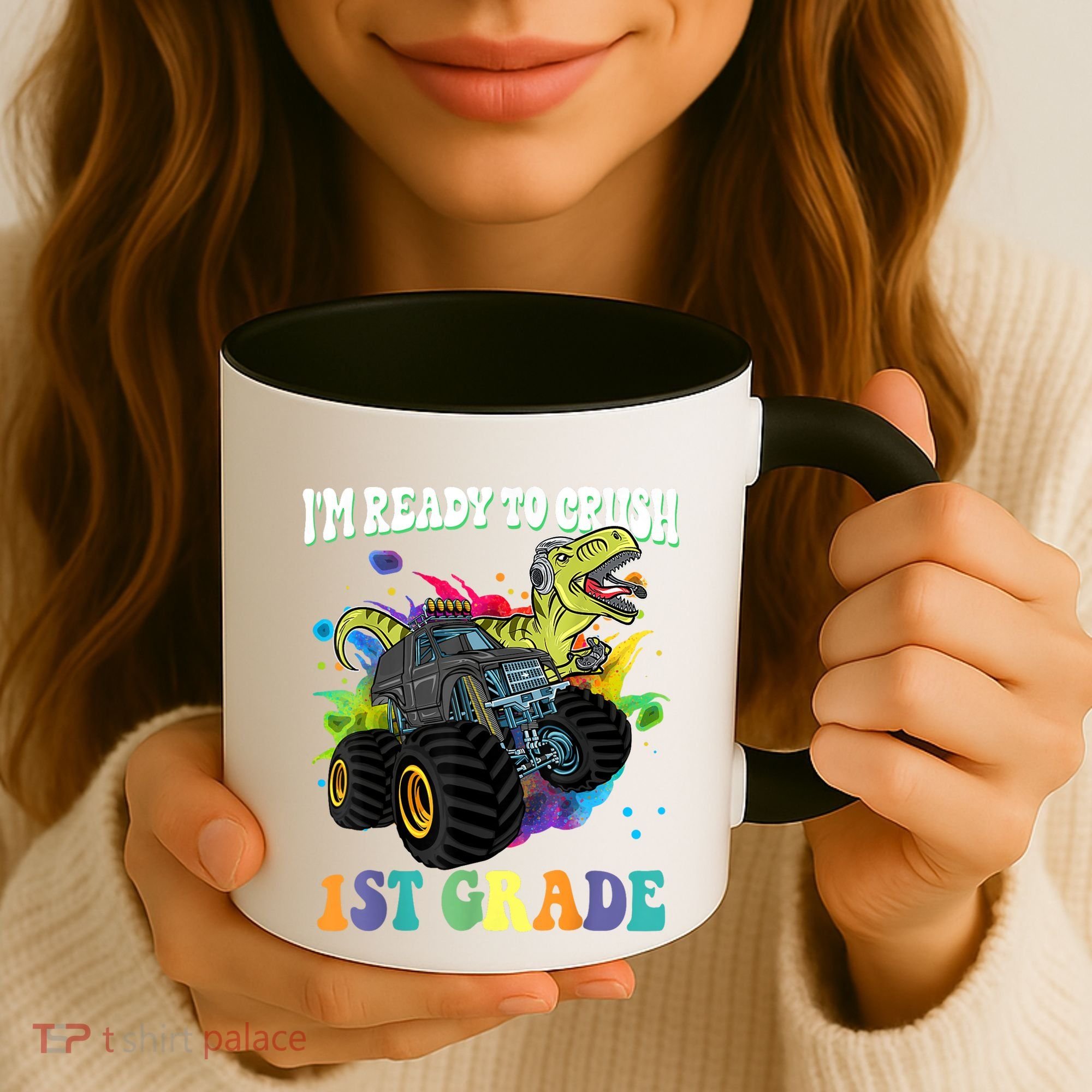 Im Ready To Crush 1st Grade Dinosaur Back To School Coffee Mug