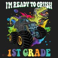 Im Ready To Crush 1st Grade Dinosaur Back To School Tumbler thumb 3