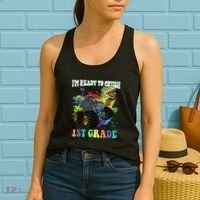 Im Ready To Crush 1st Grade Dinosaur Back To School Women's Tank Top thumb 2