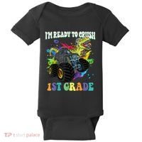 Im Ready To Crush 1st Grade Dinosaur Back To School Baby Bodysuit thumb 0