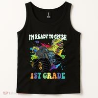 Im Ready To Crush 1st Grade Dinosaur Back To School Tank Top thumb 2