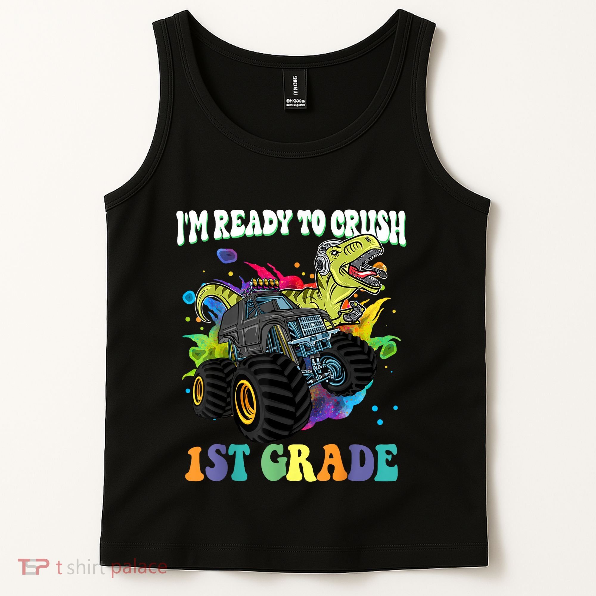 Im Ready To Crush 1st Grade Dinosaur Back To School Tank Top