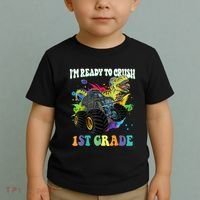 Im Ready To Crush 1st Grade Dinosaur Back To School Toddler T-Shirt thumb 2