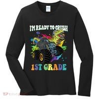 Im Ready To Crush 1st Grade Dinosaur Back To School Women's Long Sleeve Shirt thumb 0