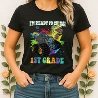 Im Ready To Crush 1st Grade Dinosaur Back To School Women's T-Shirt thumb 2