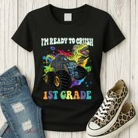Im Ready To Crush 1st Grade Dinosaur Back To School Women's T-Shirt thumb 3
