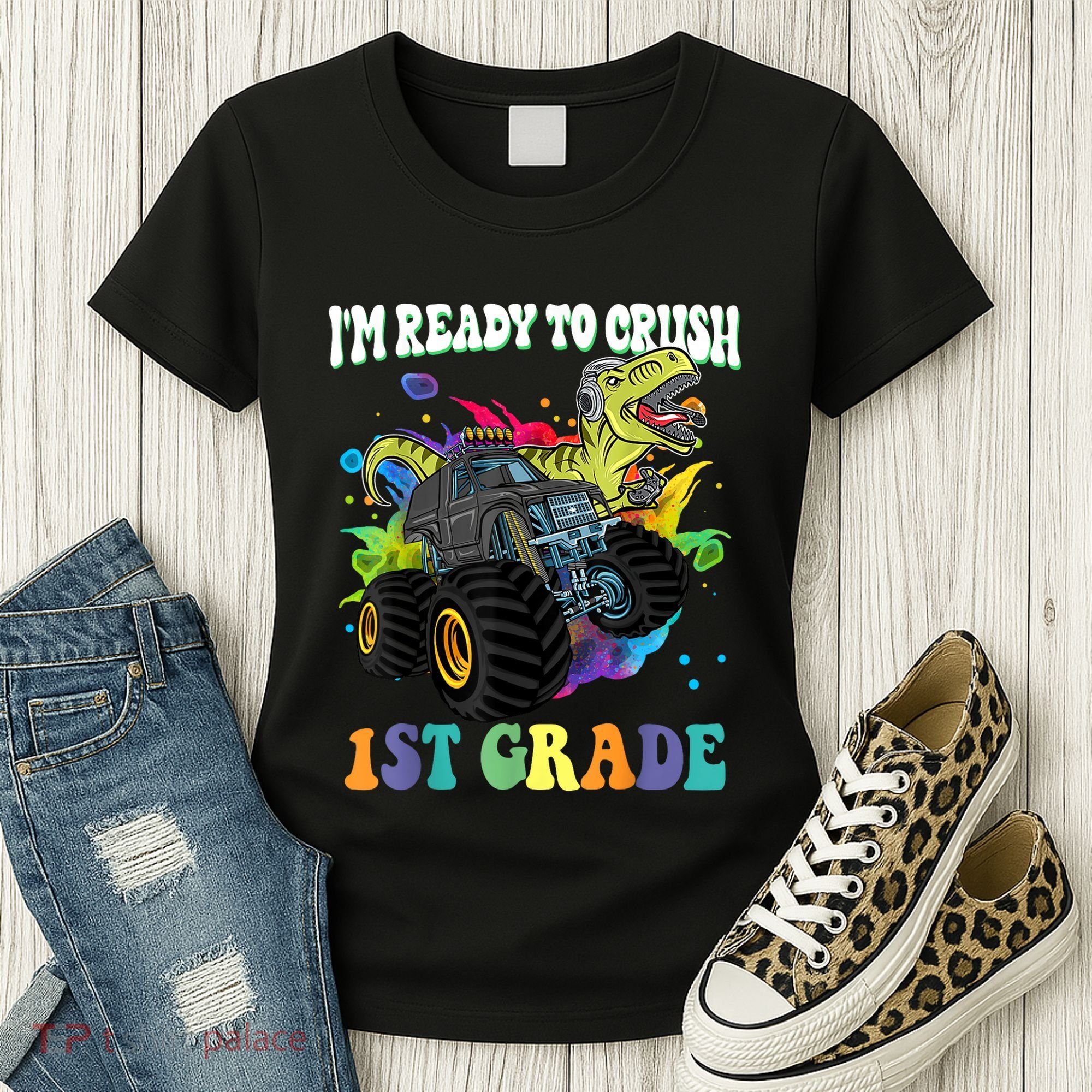 Im Ready To Crush 1st Grade Dinosaur Back To School Women's T-Shirt
