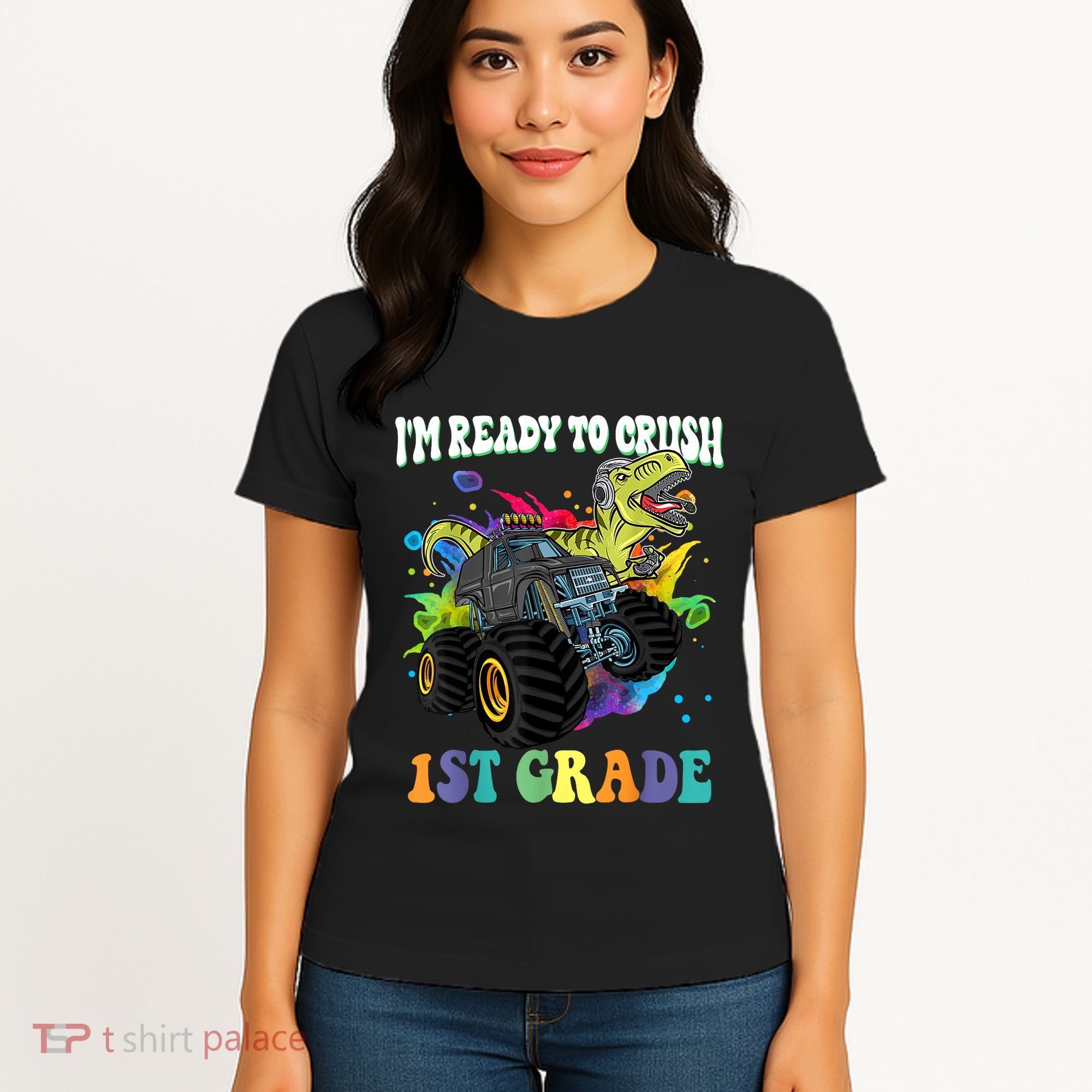 Im Ready To Crush 1st Grade Dinosaur Back To School Women's T-Shirt