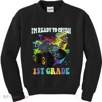 Im Ready To Crush 1st Grade Dinosaur Back To School Kids Sweatshirt thumb 0