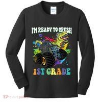 Im Ready To Crush 1st Grade Dinosaur Back To School Kids Long Sleeve Shirt thumb 0
