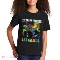Im Ready To Crush 1st Grade Dinosaur Back To School Kids T-Shirt thumb 2
