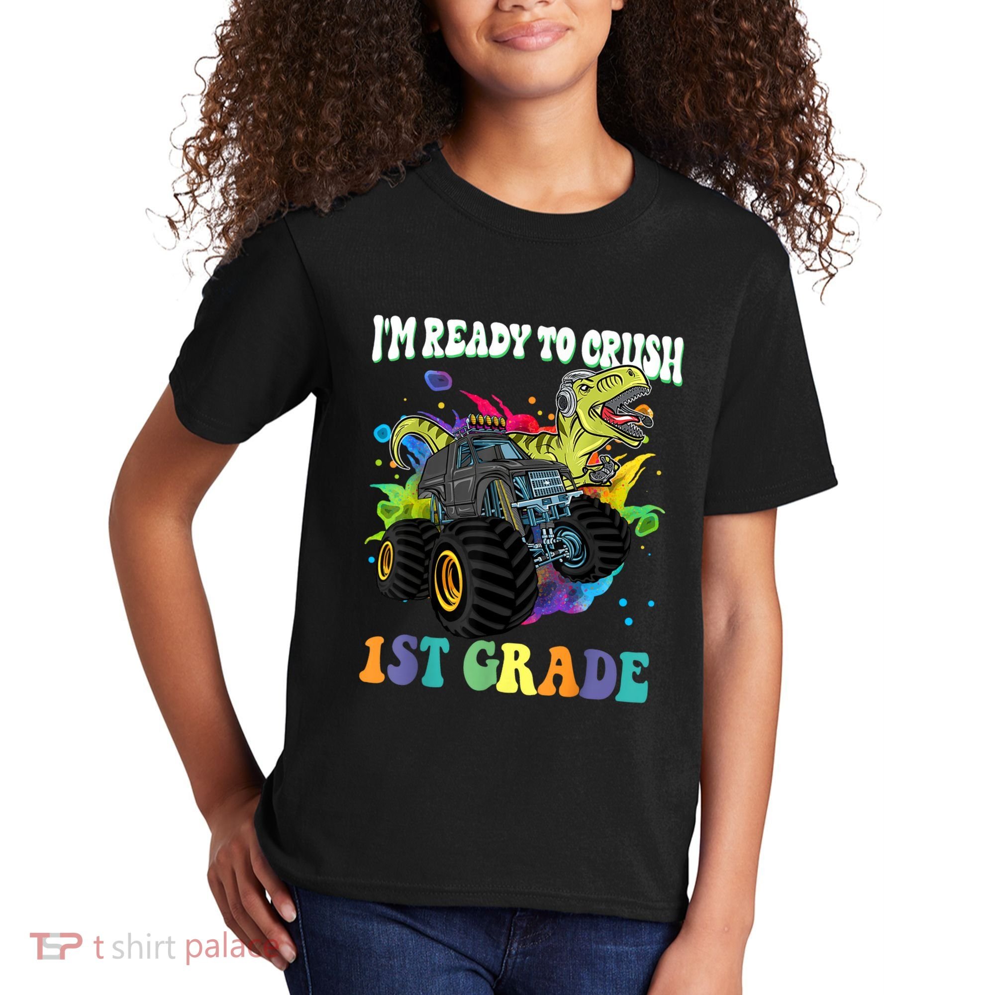 Im Ready To Crush 1st Grade Dinosaur Back To School Kids T-Shirt