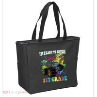 Im Ready To Crush 1st Grade Dinosaur Back To School Tote Bag thumb 2