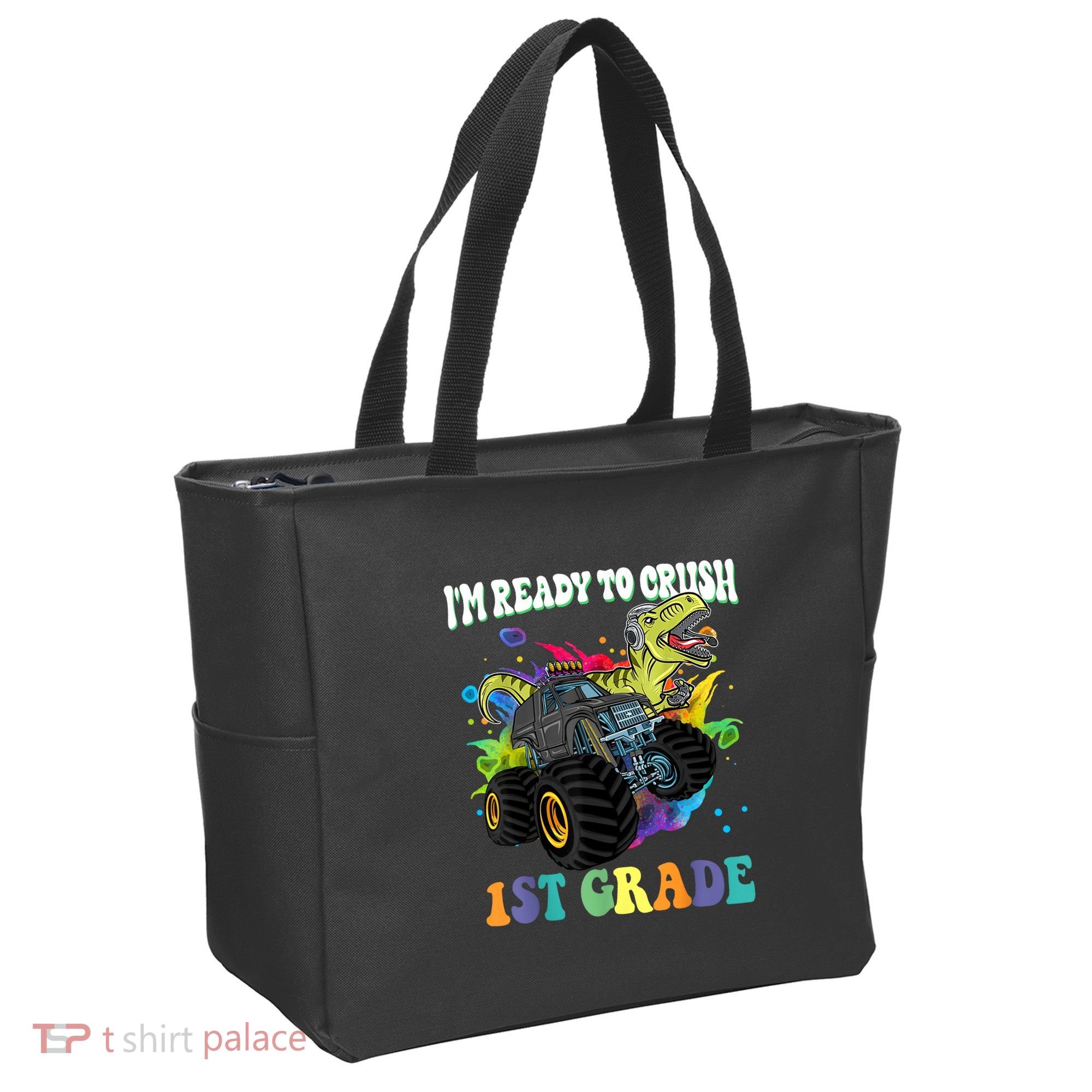 Im Ready To Crush 1st Grade Dinosaur Back To School Tote Bag