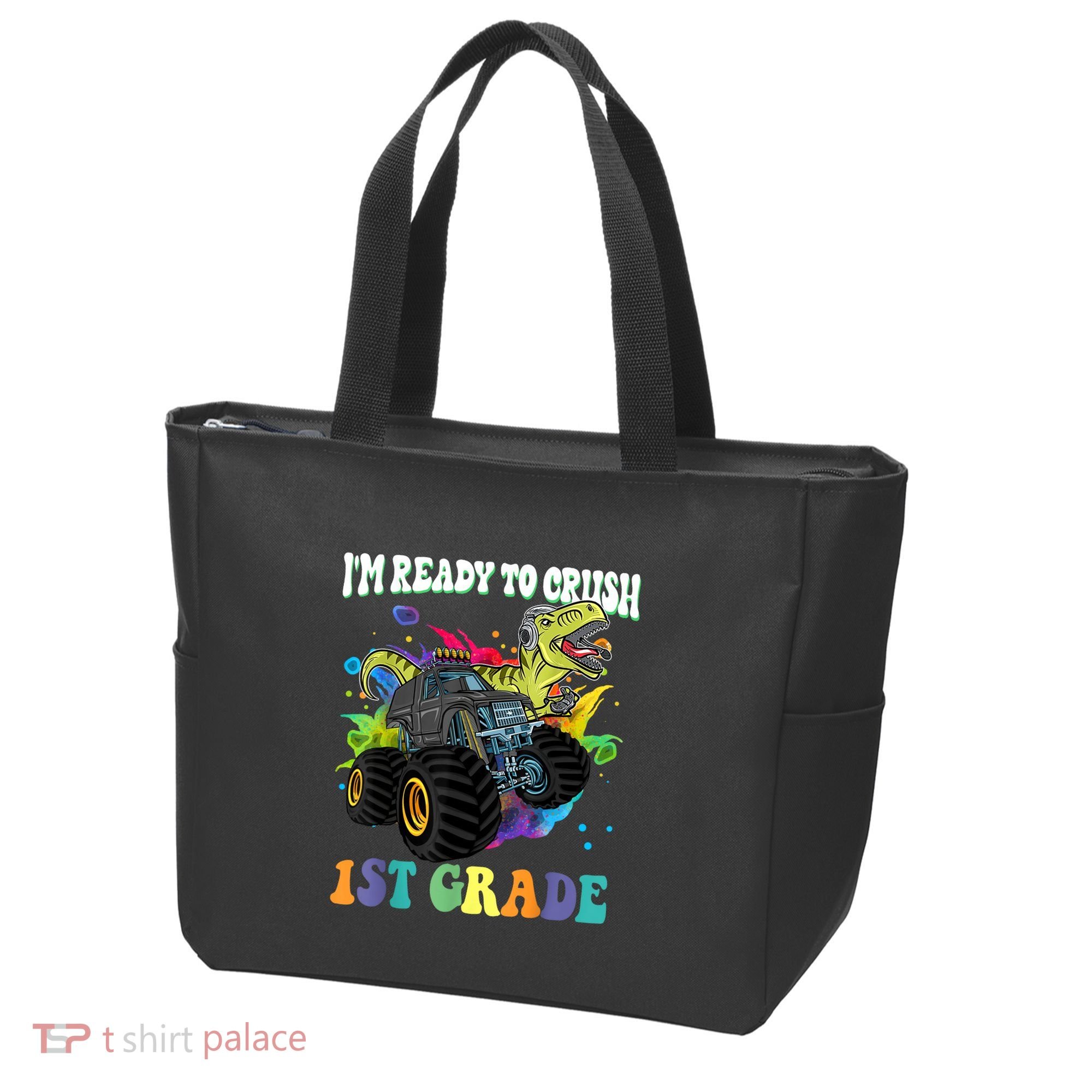 Im Ready To Crush 1st Grade Dinosaur Back To School Tote Bag