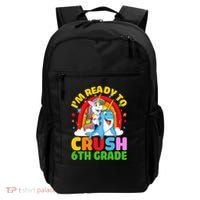 Im Ready To Crush 6Th Grade Unicorn Narwhal Back To School Gift Backpack thumb 0