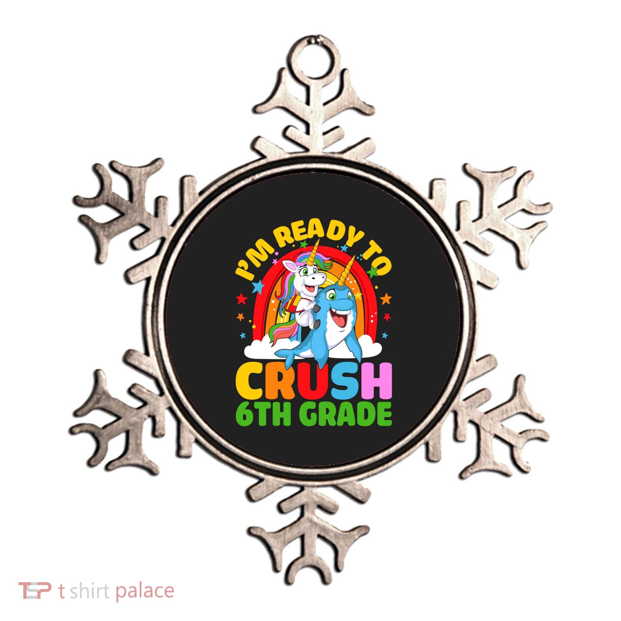 Im Ready To Crush 6Th Grade Unicorn Narwhal Back To School Gift Ornament